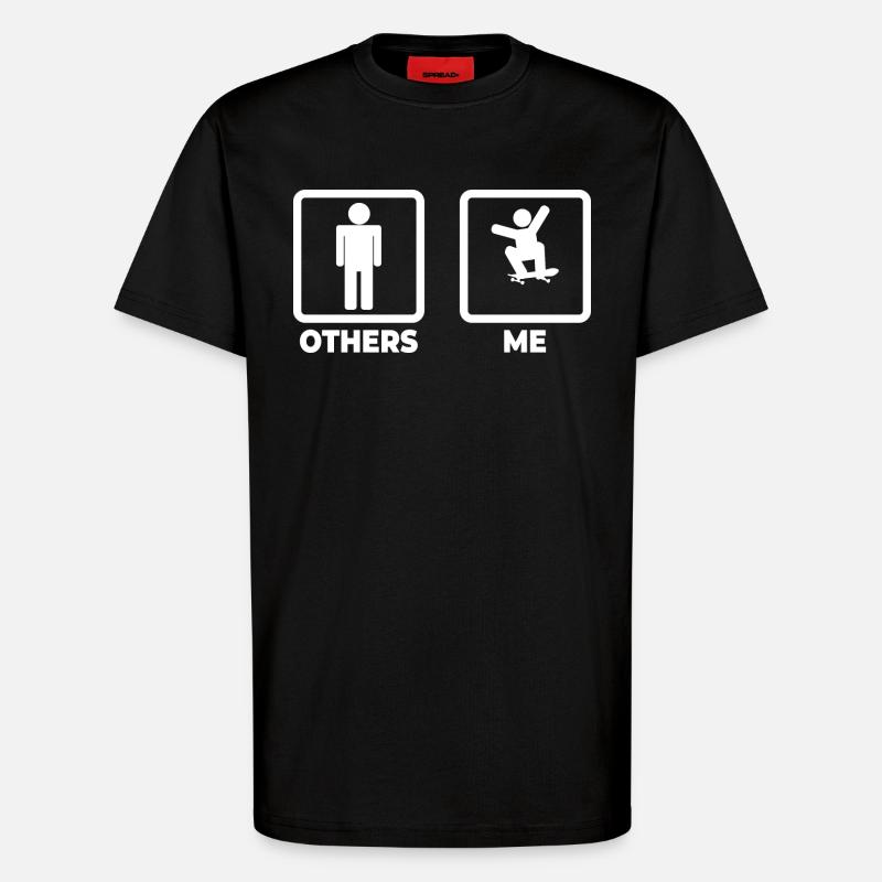 Skateboarding Strichmännchen - T-Shirt - made by SPREAD - SOLID BLACK