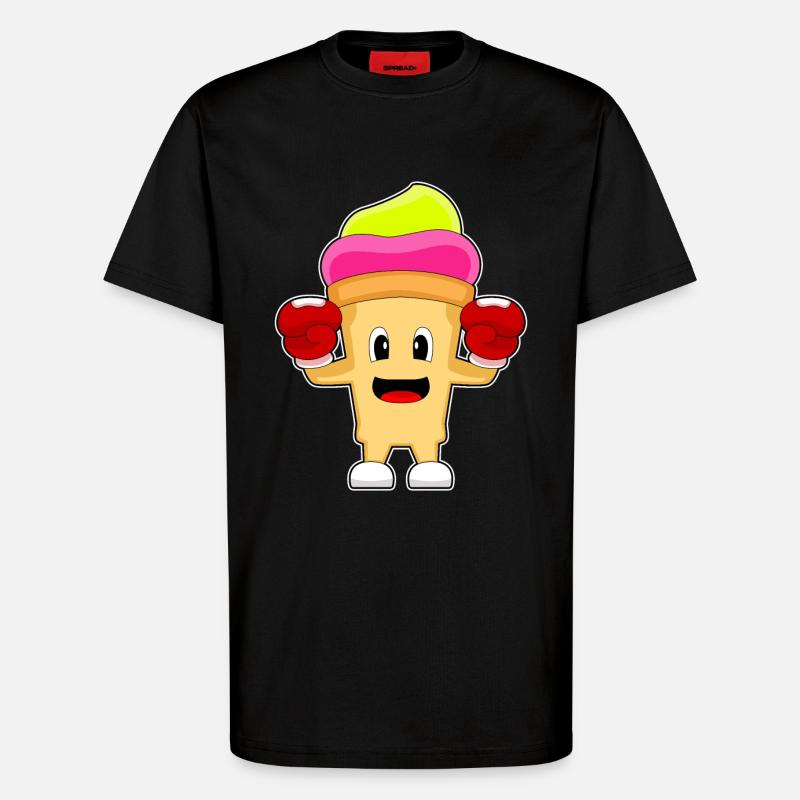Eiscreme Boxer Boxhandschuhe Boxen - T-Shirt - made by SPREAD - SOLID BLACK