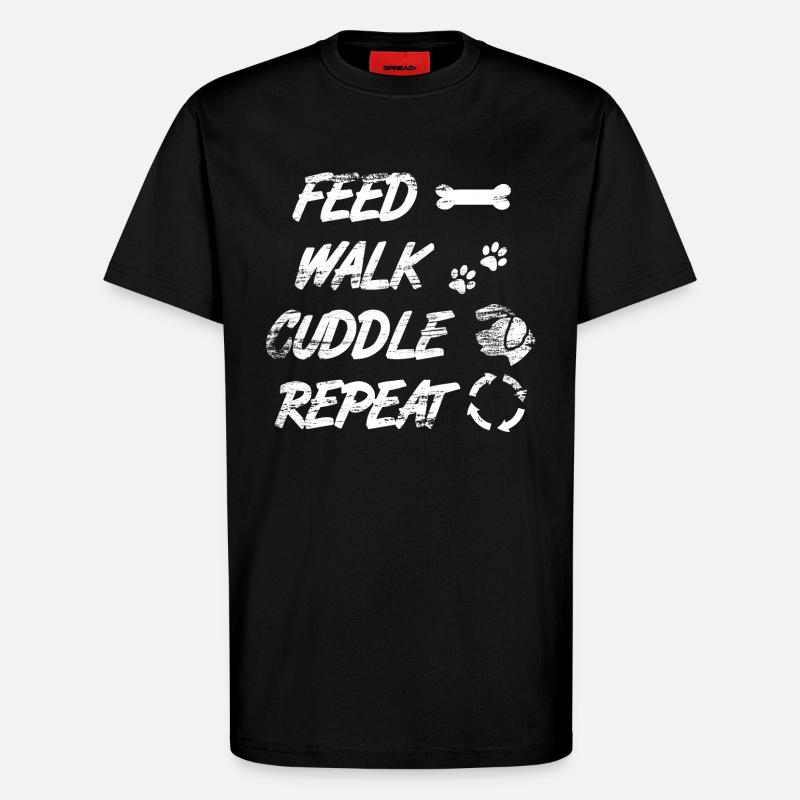 Feed Walk Cuddle Repeat - T-Shirt - made by SPREAD - SOLID BLACK