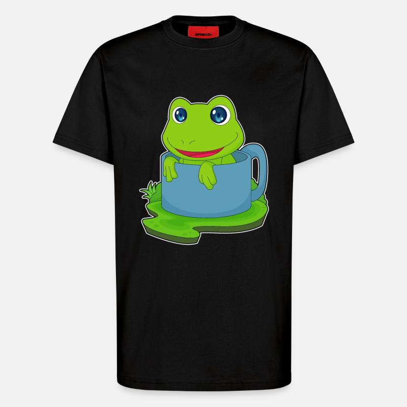 Mug grenouille - T-shirt bio décontracté fabriqué en UE - SOLID BLACK