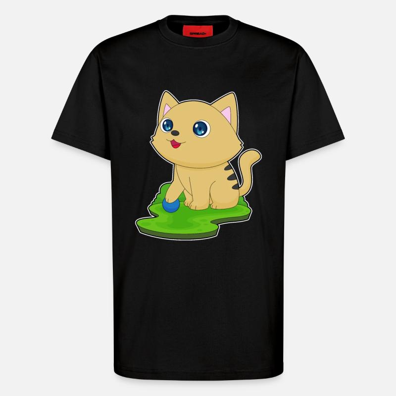 Jeu de chat - T-shirt bio décontracté fabriqué en UE - SOLID BLACK