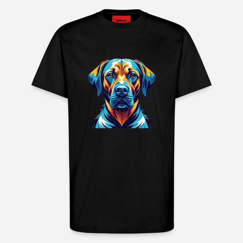 Rhodesian Ridgeback Hunderasse Karikatur Kawaii - T-Shirt - made by SPREAD - SOLID BLACK