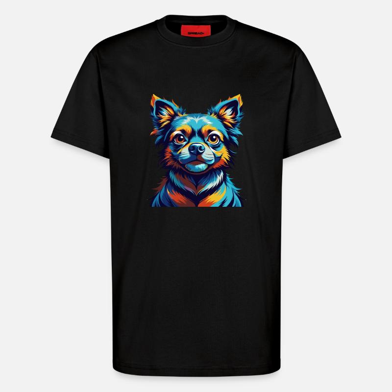 Phalene Hunderasse Bunte Karikatur Kawaii - T-Shirt - made by SPREAD - SOLID BLACK