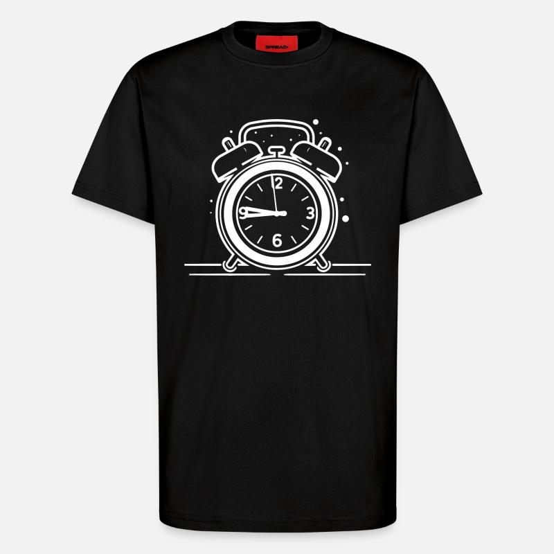 Wecker Skizze - T-Shirt - made by SPREAD - SOLID BLACK