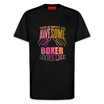 Boxing - T-Shirt - made by SPREAD - SOLID BLACK - Front - Alina (178cm) & Michal (187cm)