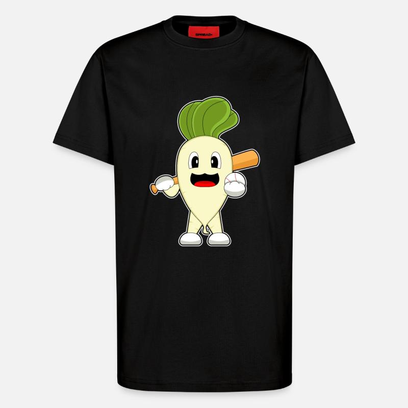 Radieschen Baseball Baseballschläger - T-Shirt - made by SPREAD - SOLID BLACK