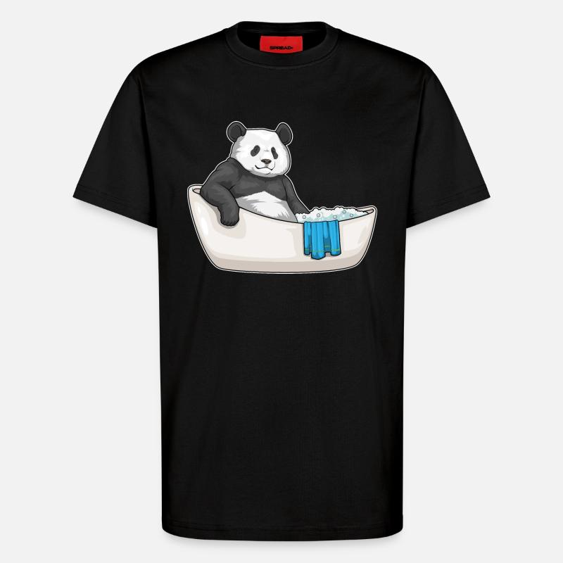 Baignoire Panda - T-shirt bio décontracté fabriqué en UE - SOLID BLACK