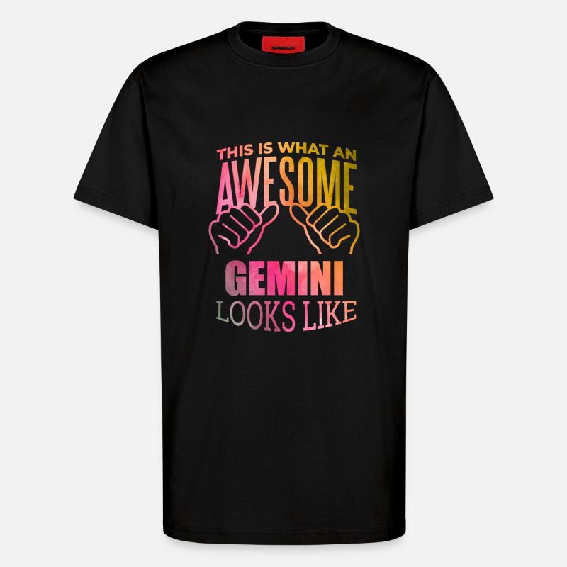 Zwillinge - T-Shirt - made by SPREAD - SOLID BLACK