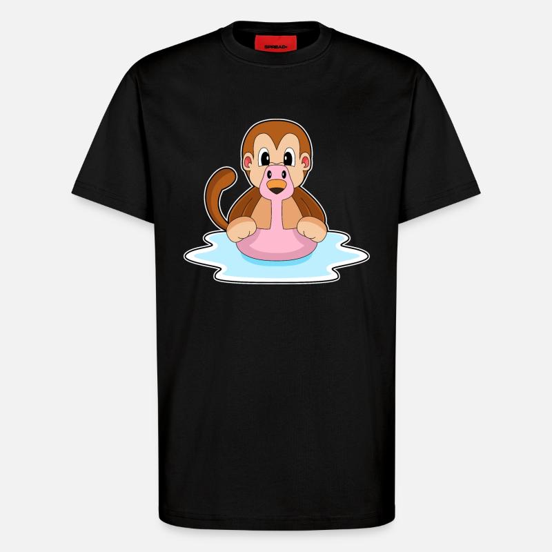 Singe Flamingo - T-shirt bio décontracté fabriqué en UE - SOLID BLACK