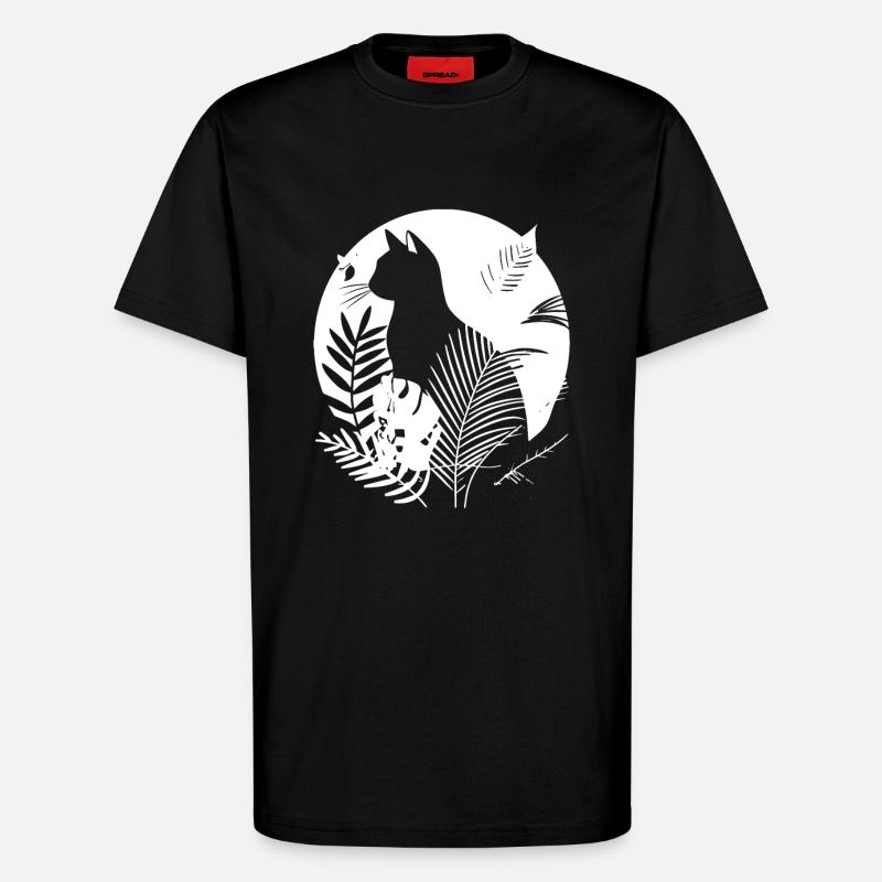 Katzen Illustration - T-Shirt - made by SPREAD - SOLID BLACK