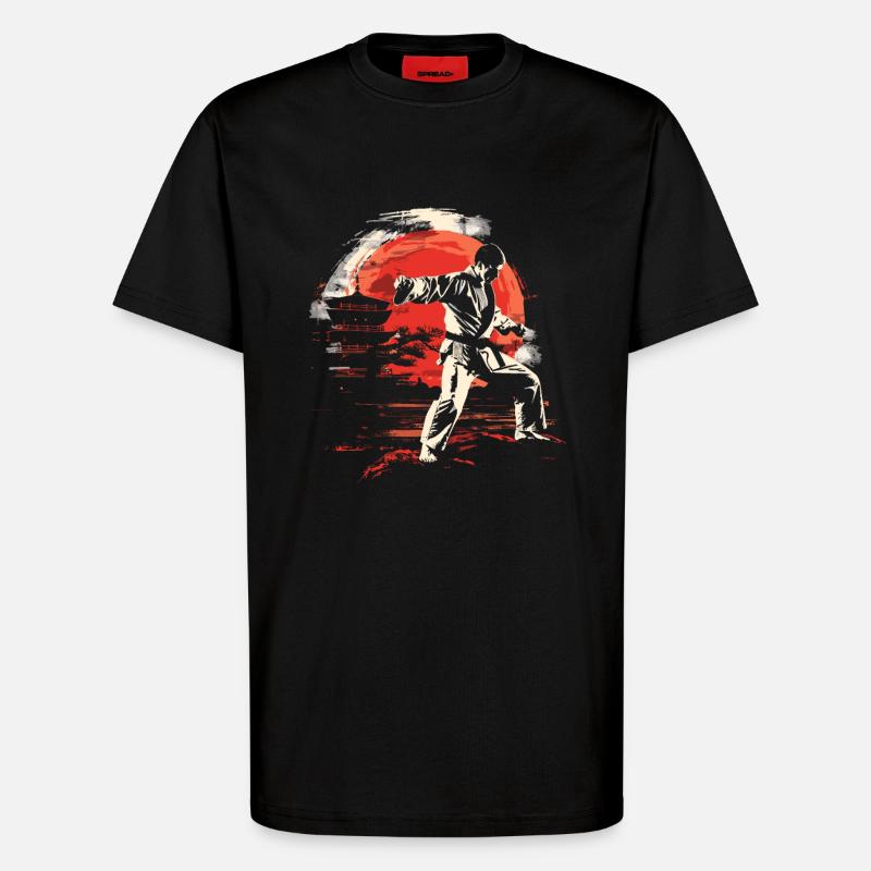 Karateka Grafik - T-Shirt - made by SPREAD - SOLID BLACK