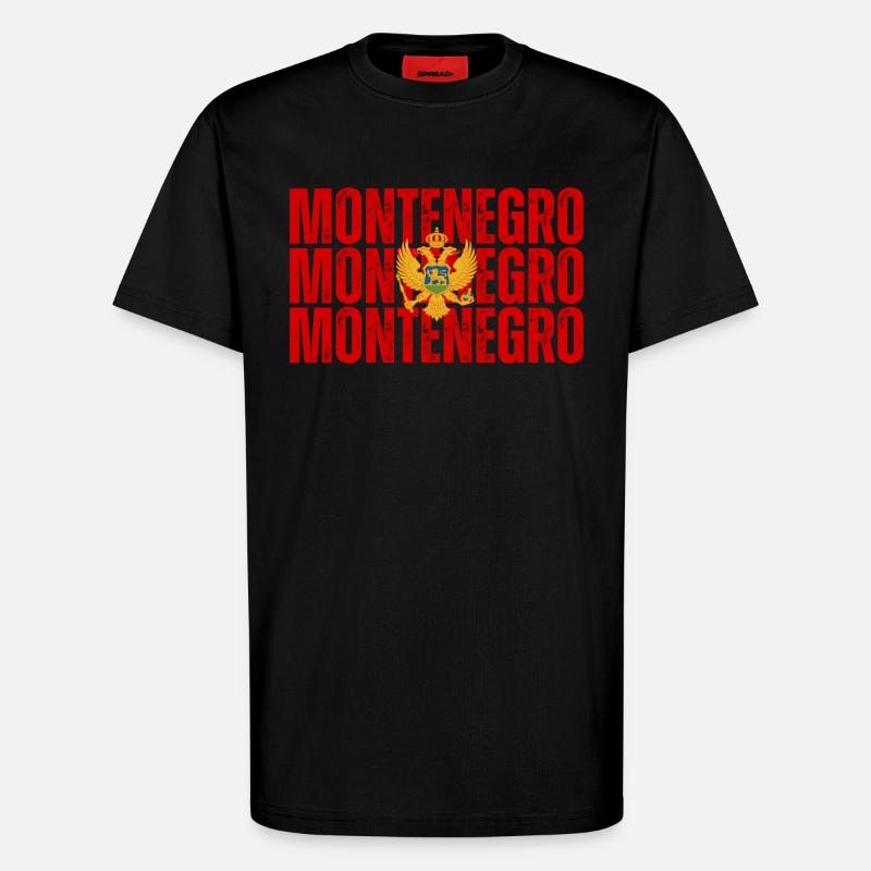 Flagge von Montenegro - T-Shirt - made by SPREAD - SOLID BLACK