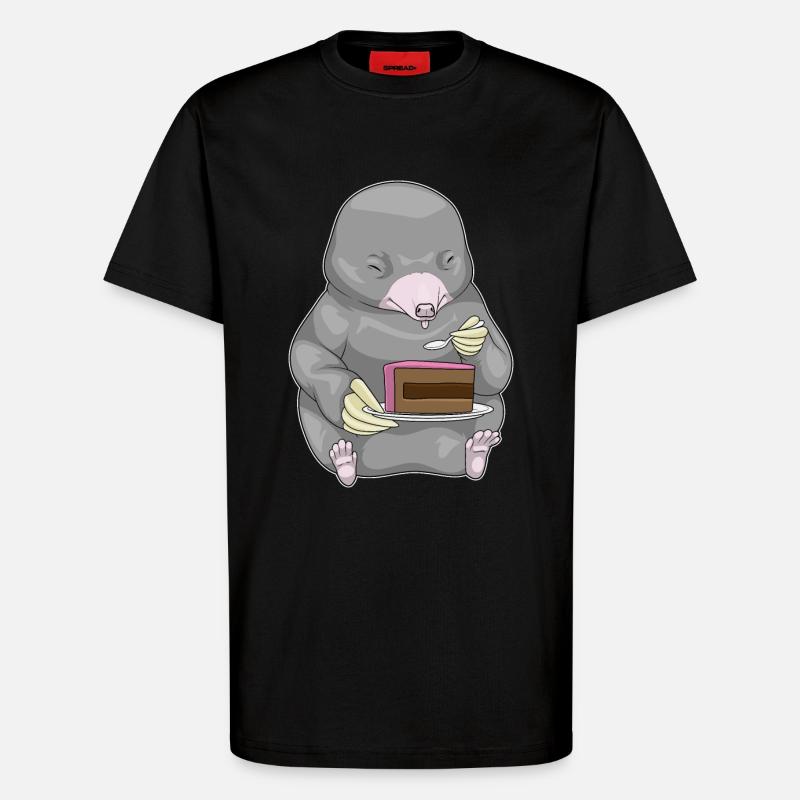 Mole Cake - T-Shirt - made by SPREAD - SOLID BLACK