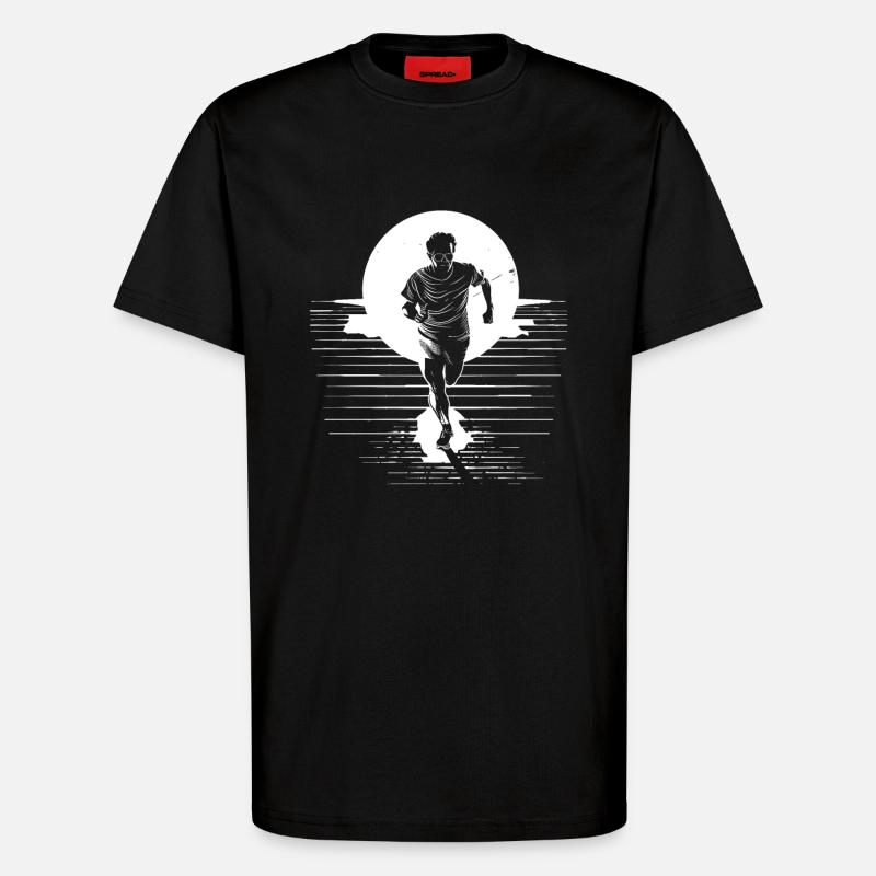 Marathon Junge Zeichnung - T-Shirt - made by SPREAD - SOLID BLACK