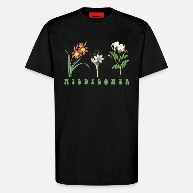 Flower - T-Shirt - made by SPREAD - SOLID BLACK