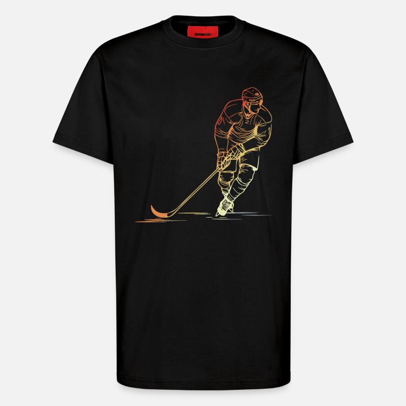 Retro Eishockeyspieler - T-Shirt - made by SPREAD - SOLID BLACK