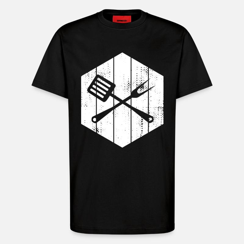 Kochlöffel und Gabel - T-Shirt - made by SPREAD - SOLID BLACK