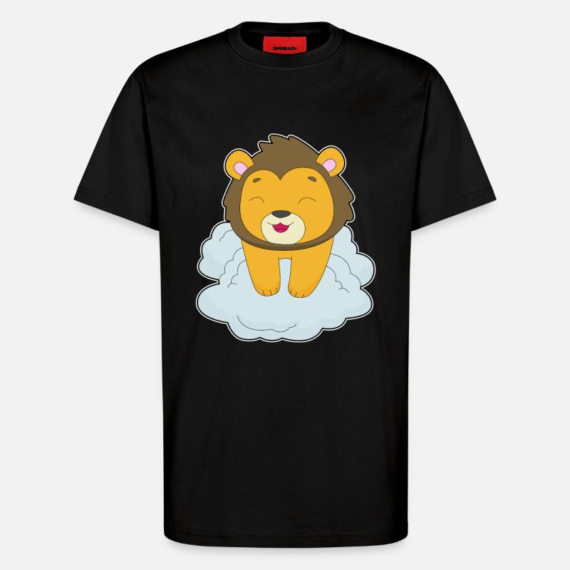 Lion Clouds - T-Shirt - made by SPREAD - SOLID BLACK