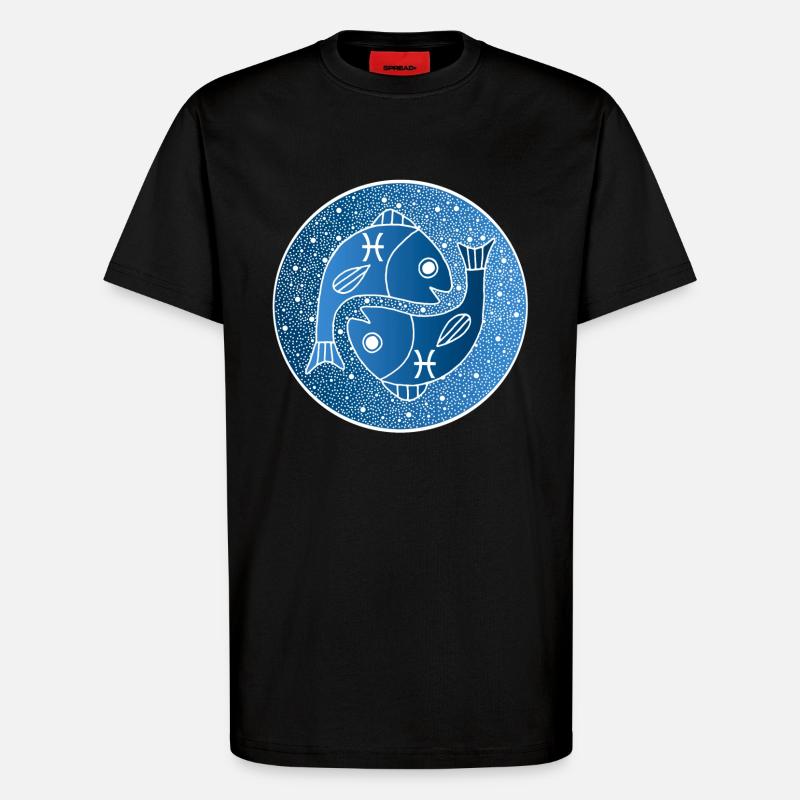 Fische Sternzeichen - T-Shirt - made by SPREAD - SOLID BLACK