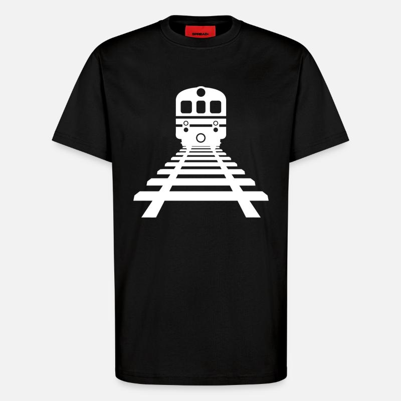 Eisenbahn Zeichnung - T-Shirt - made by SPREAD - SOLID BLACK