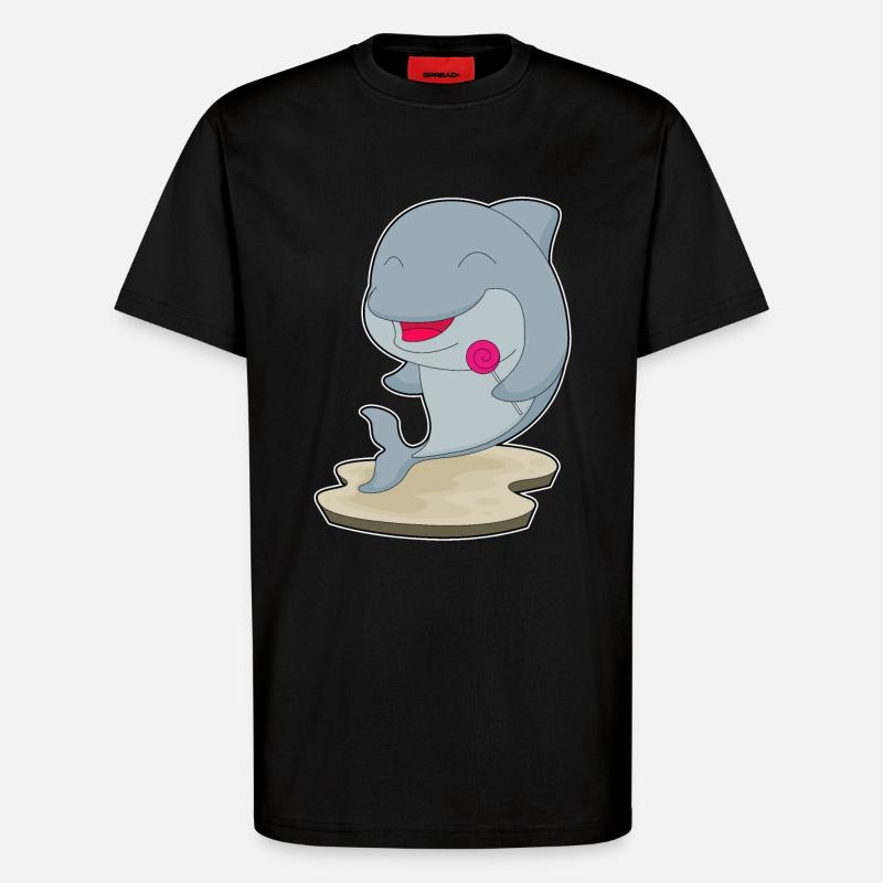 Sucette dauphin - T-shirt bio décontracté fabriqué en UE - SOLID BLACK