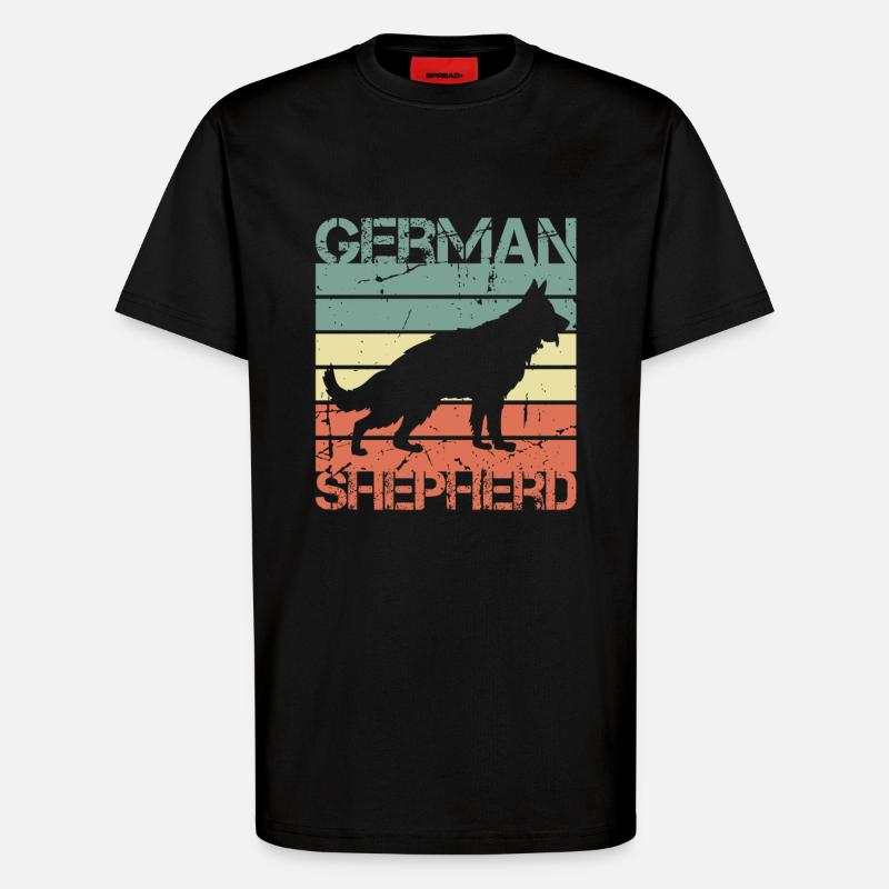 Retro Deutscher Schäferhund - T-Shirt - made by SPREAD - SOLID BLACK