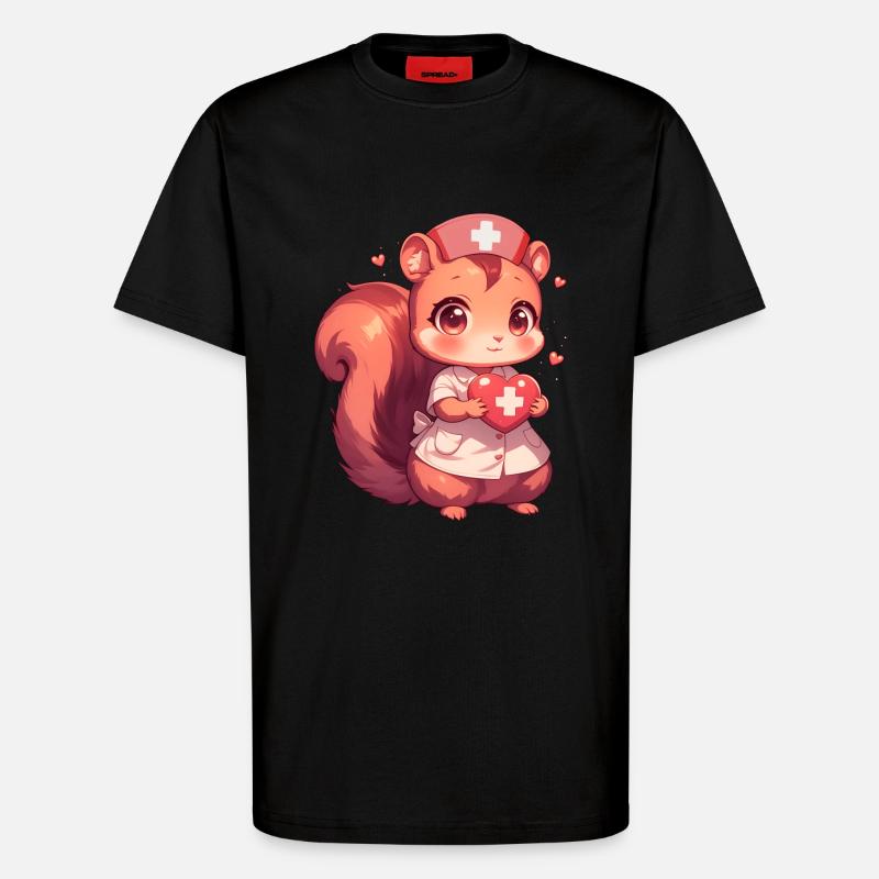 Pflegerin Eichhörnchen Krankenschwester Ärztin - T-Shirt - made by SPREAD - SOLID BLACK