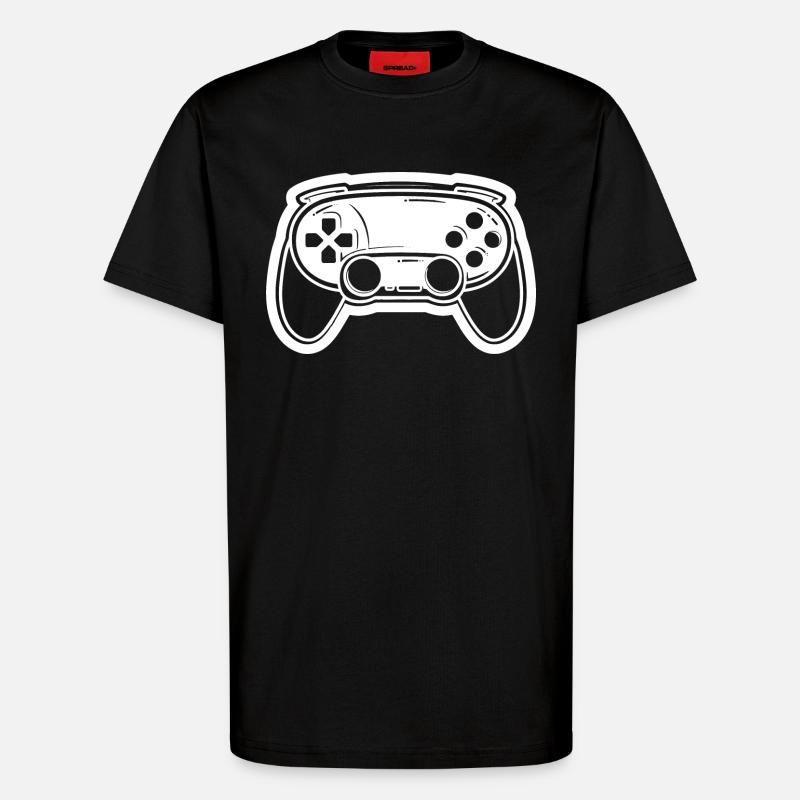 Videospiel Controller Zeichnung - T-Shirt - made by SPREAD - SOLID BLACK