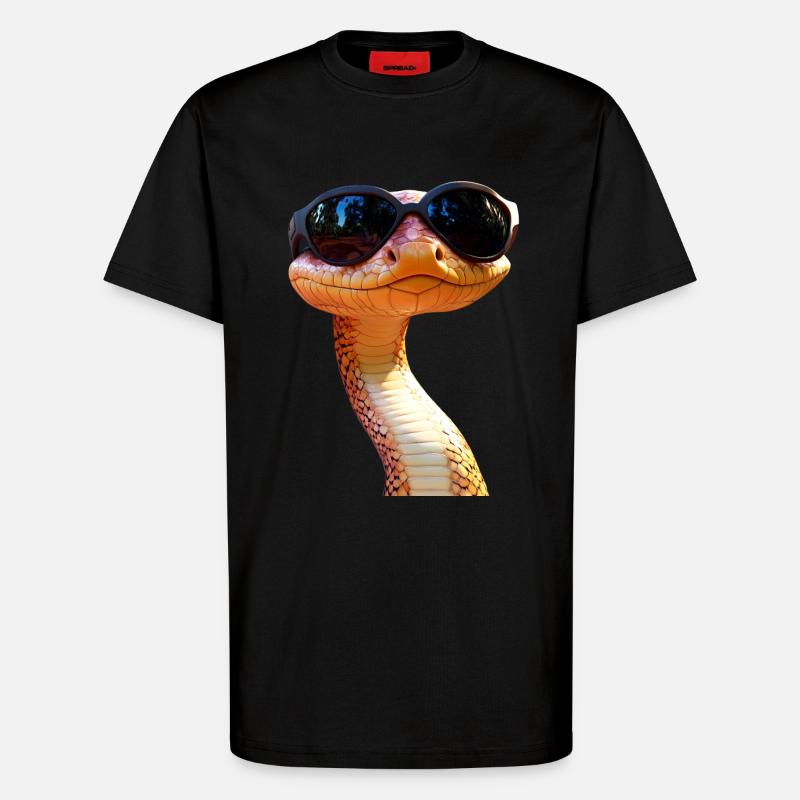 Schlange Python Kobra Mamba Klapperschlange Snake - T-Shirt - made by SPREAD - SOLID BLACK