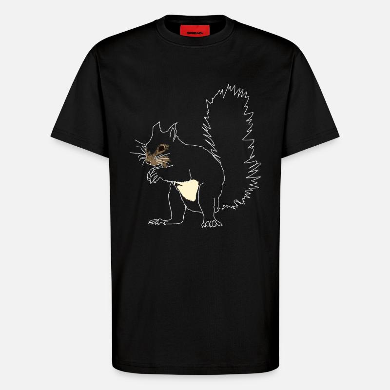 Eichhörnchen lineart - T-Shirt - made by SPREAD - SOLID BLACK