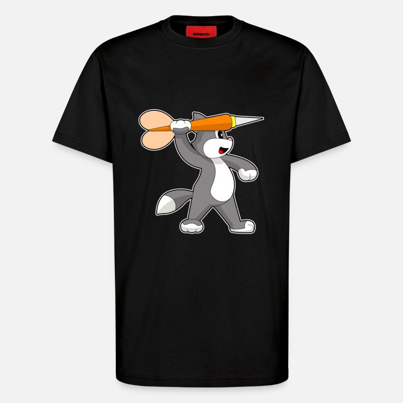 Katze Dart Dartpfeil - T-Shirt - made by SPREAD - SOLID BLACK
