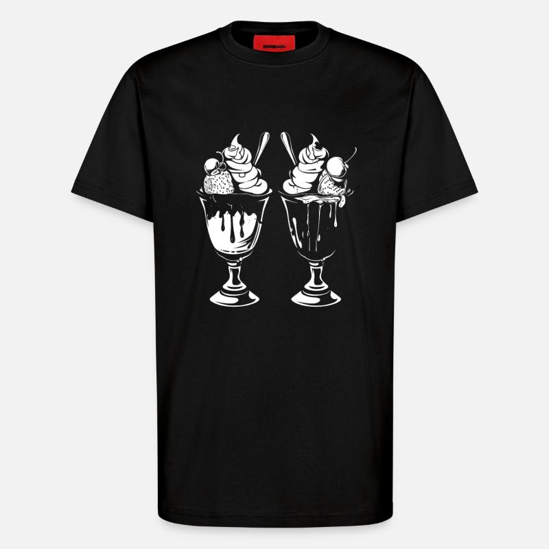 Graphique de coupe glacée - T-shirt bio décontracté fabriqué en UE - SOLID BLACK