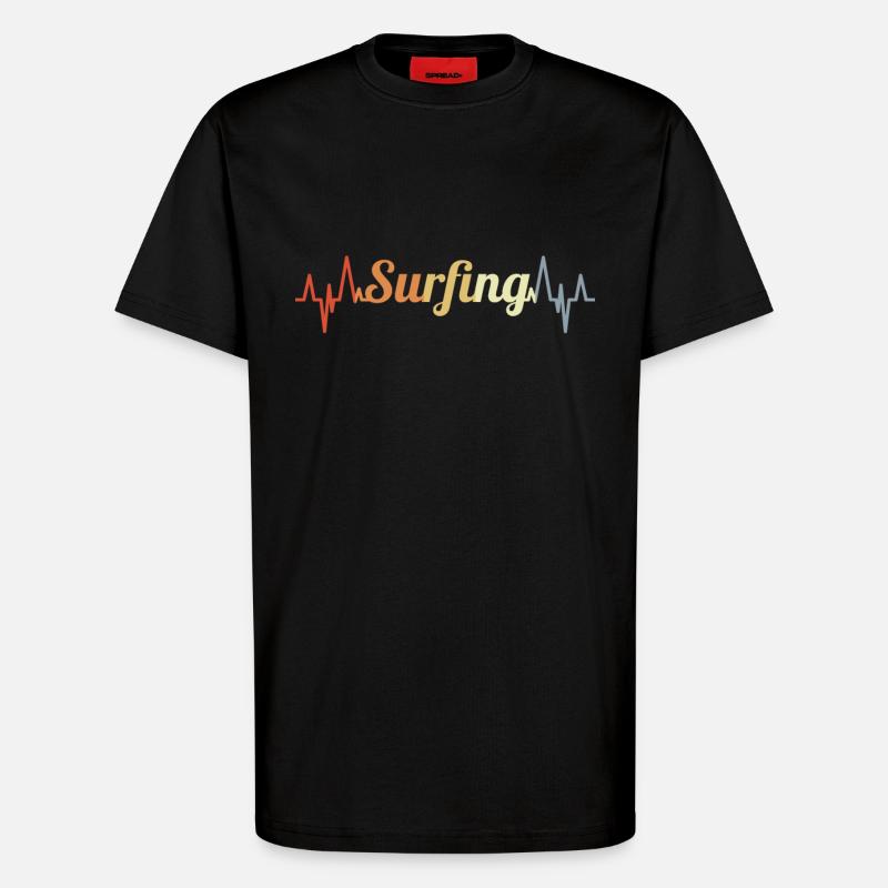 Surfen Kardiogramm - T-Shirt - made by SPREAD - SOLID BLACK