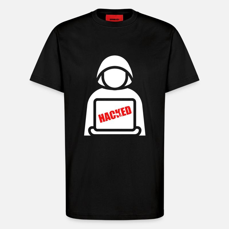 Hacker im Schatten - T-Shirt - made by SPREAD - SOLID BLACK