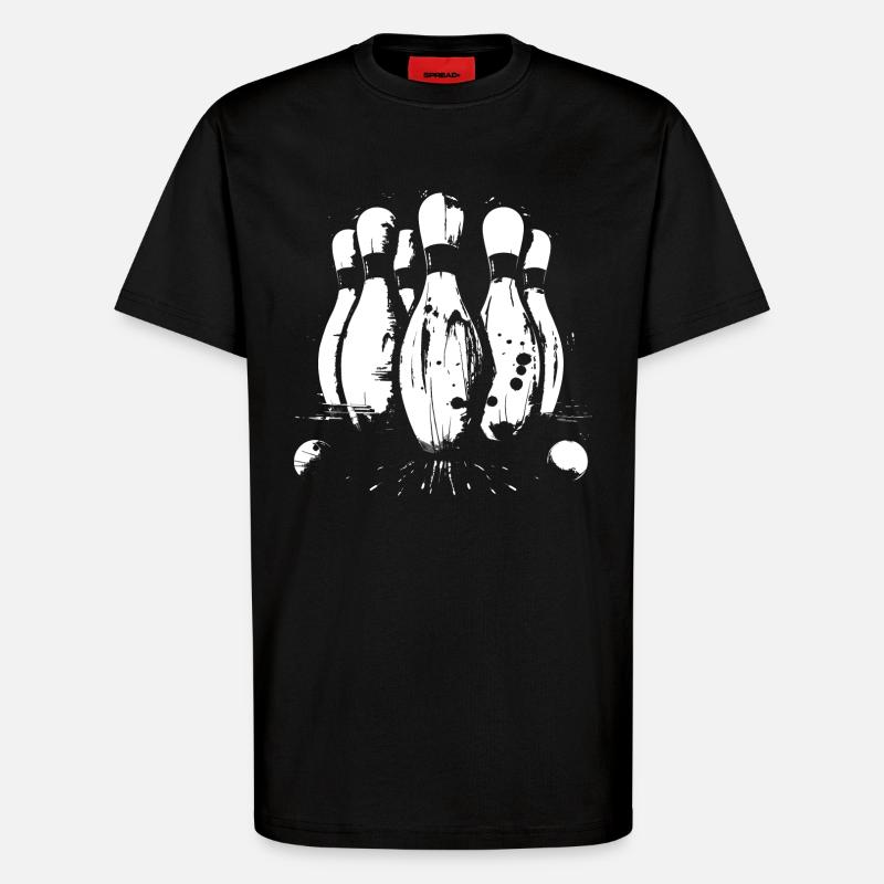 Graphismes du jeu de bowling - T-shirt bio décontracté fabriqué en UE - SOLID BLACK