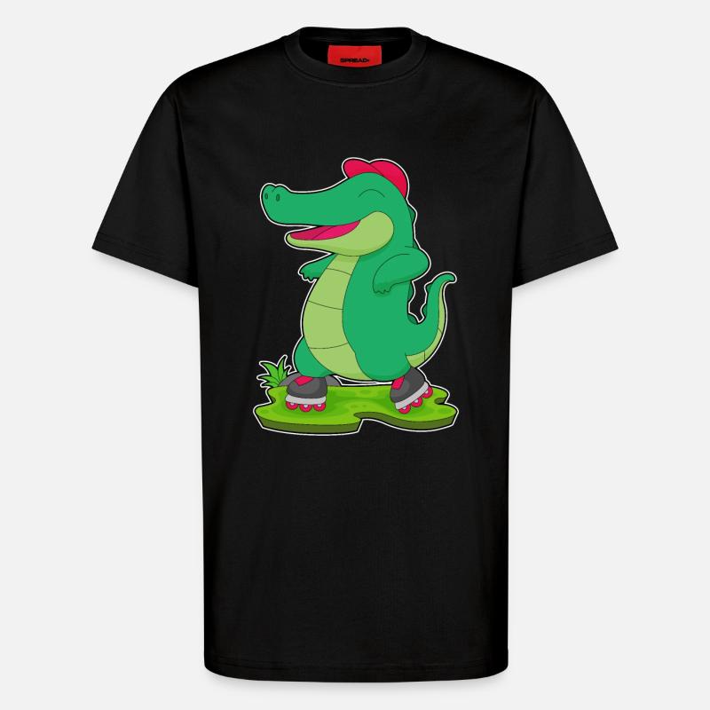 Krokodil Inline skating Rollschuhe - T-Shirt - made by SPREAD - SOLID BLACK