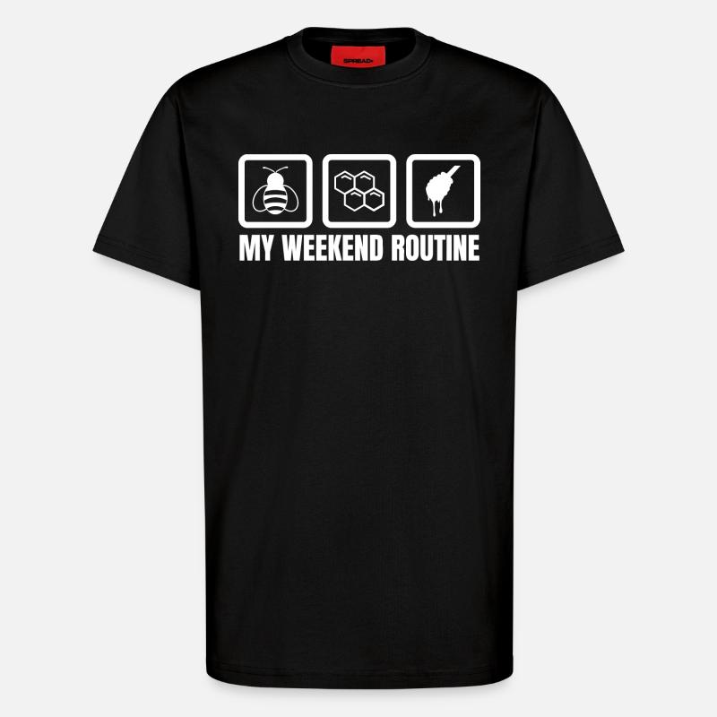 Meine Wochenendroutine - T-Shirt - made by SPREAD - SOLID BLACK