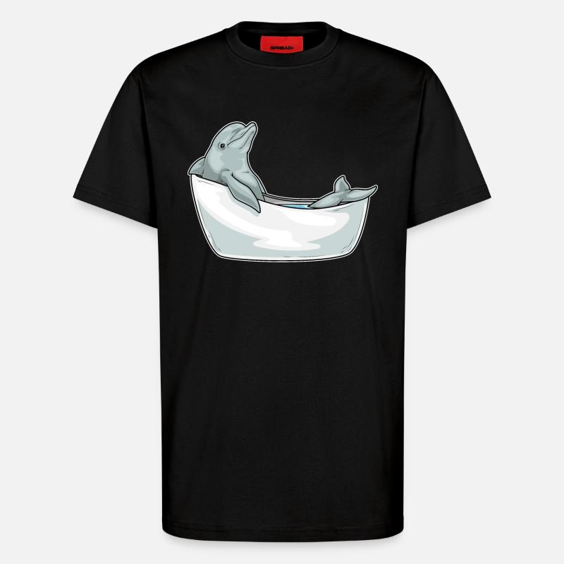 Baignoire Dolphin - T-shirt bio décontracté fabriqué en UE - SOLID BLACK