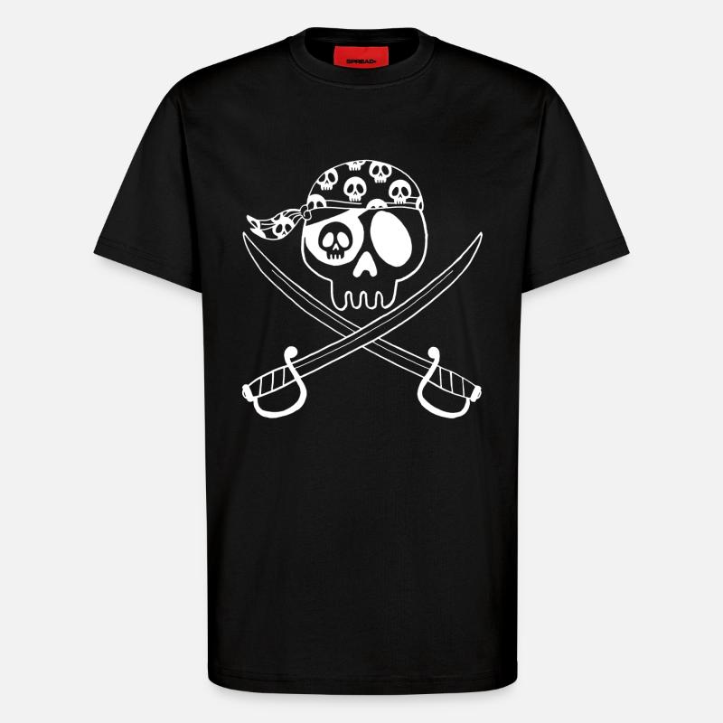 Piratenschädel (Weiß) - T-Shirt - made by SPREAD - SOLID BLACK