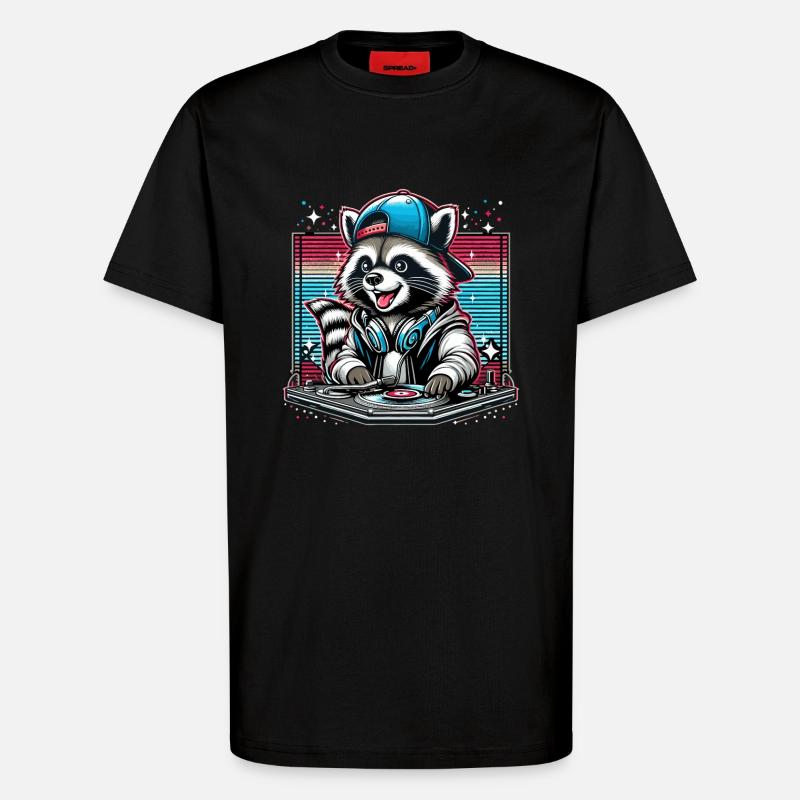 Wachbär DJ DJane Geschenk - T-Shirt - made by SPREAD - SOLID BLACK