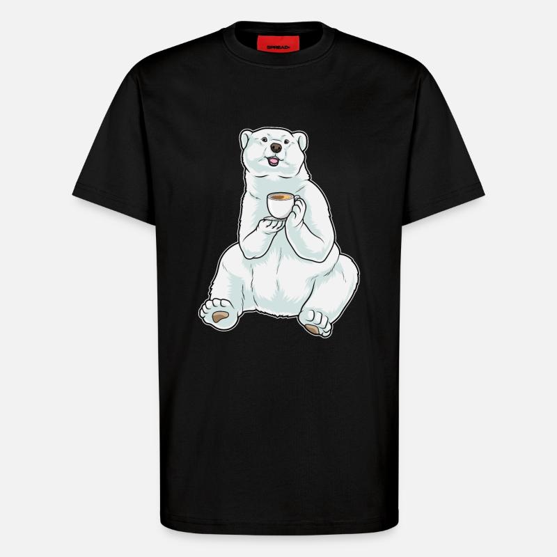 Polar Bear Coffee Mug - T-Shirt - made by SPREAD - SOLID BLACK