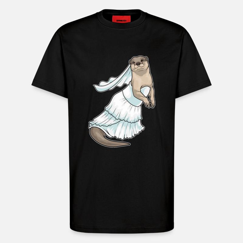 Robe de mariée Otter - T-shirt bio décontracté fabriqué en UE - SOLID BLACK