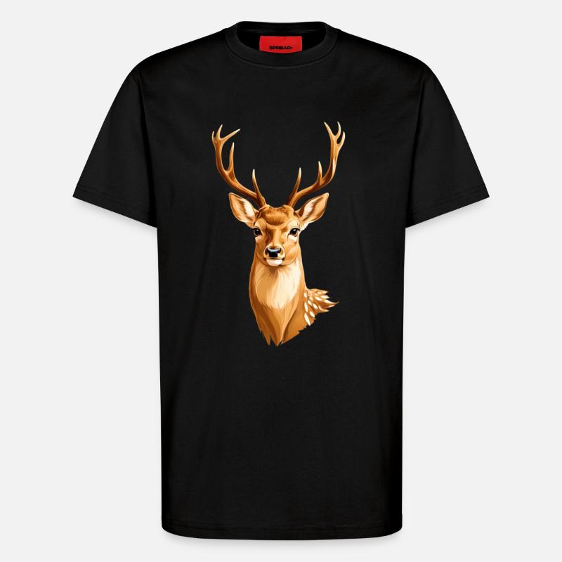 Goldener Hirsch - T-Shirt - made by SPREAD - SOLID BLACK
