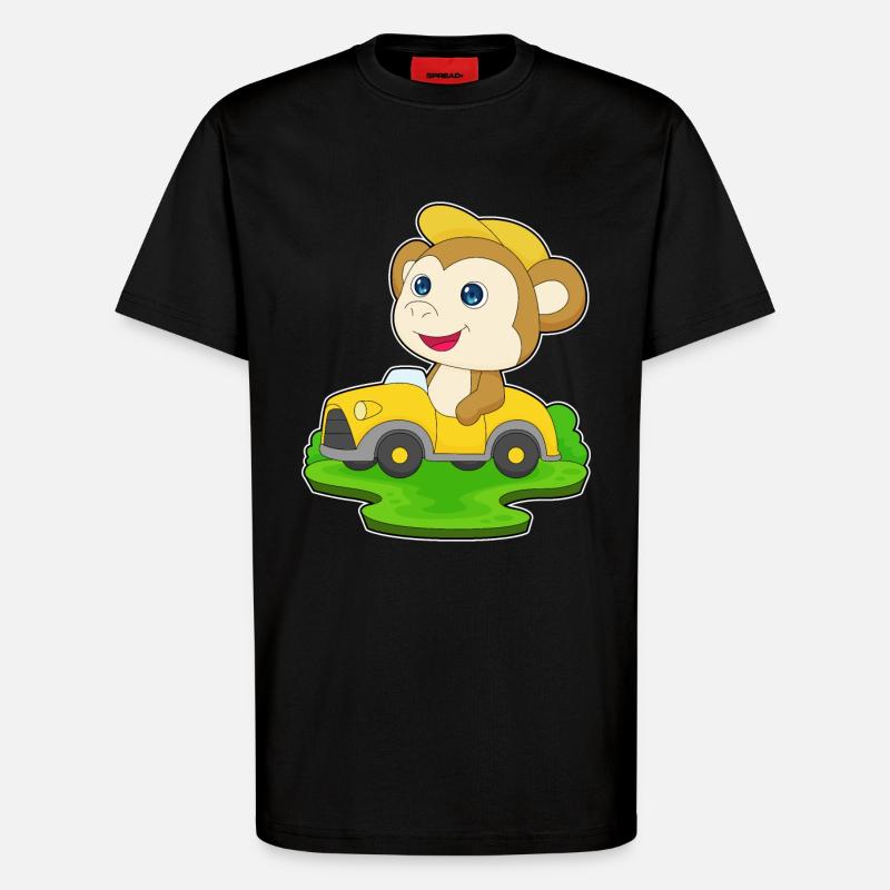 Affe Auto - T-Shirt - made by SPREAD - SOLID BLACK