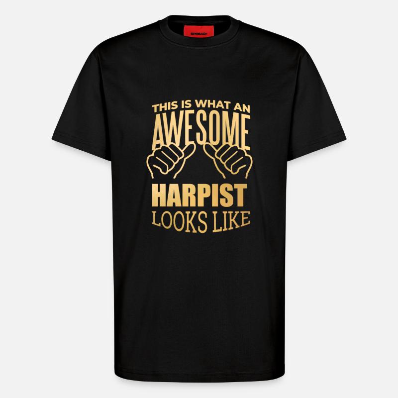 Harfe - T-Shirt - made by SPREAD - SOLID BLACK