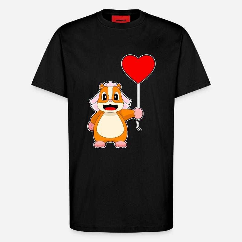 Hamster Braut Herz Hochzeit - T-Shirt - made by SPREAD - SOLID BLACK