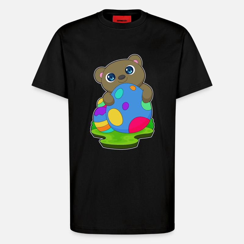 Bär Ostern Ostereier - T-Shirt - made by SPREAD - SOLID BLACK