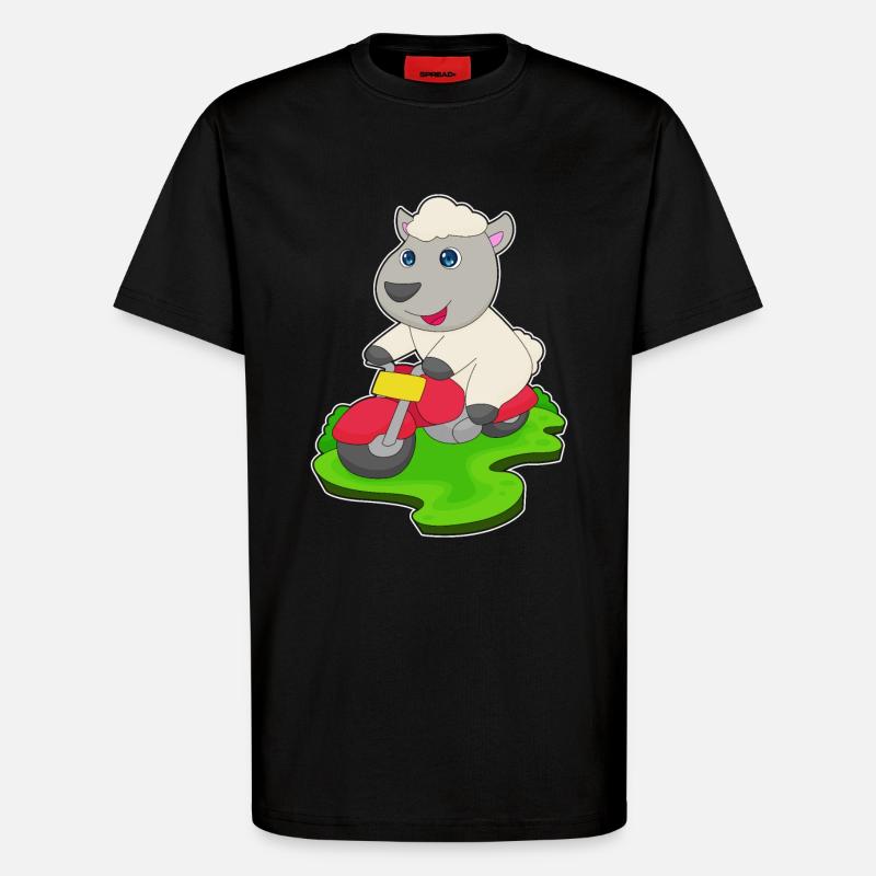 Sheep Scooter - T-Shirt - made by SPREAD - SOLID BLACK