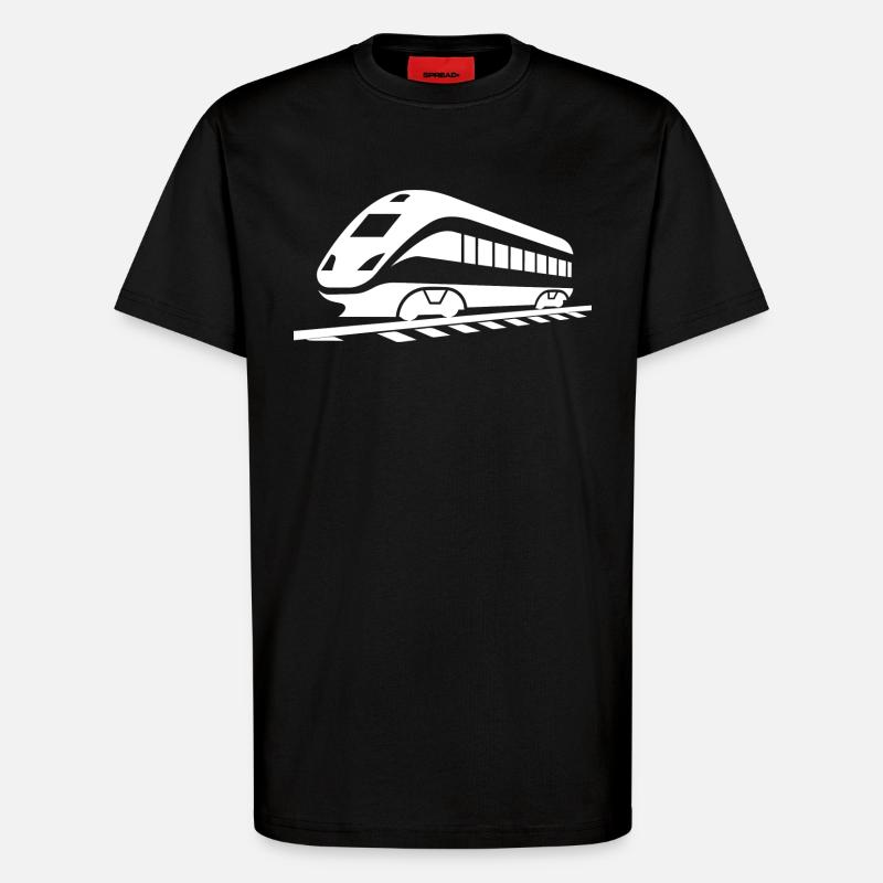 Eisenbahn Zeichnung - T-Shirt - made by SPREAD - SOLID BLACK