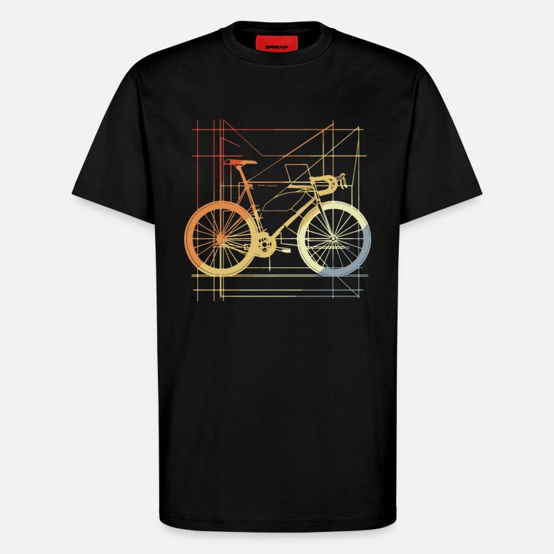 Bicycle Drawing Retro - T-Shirt - made by SPREAD - SOLID BLACK
